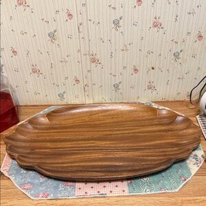 Handmade Wooden Serving Platter - Rustic Brown